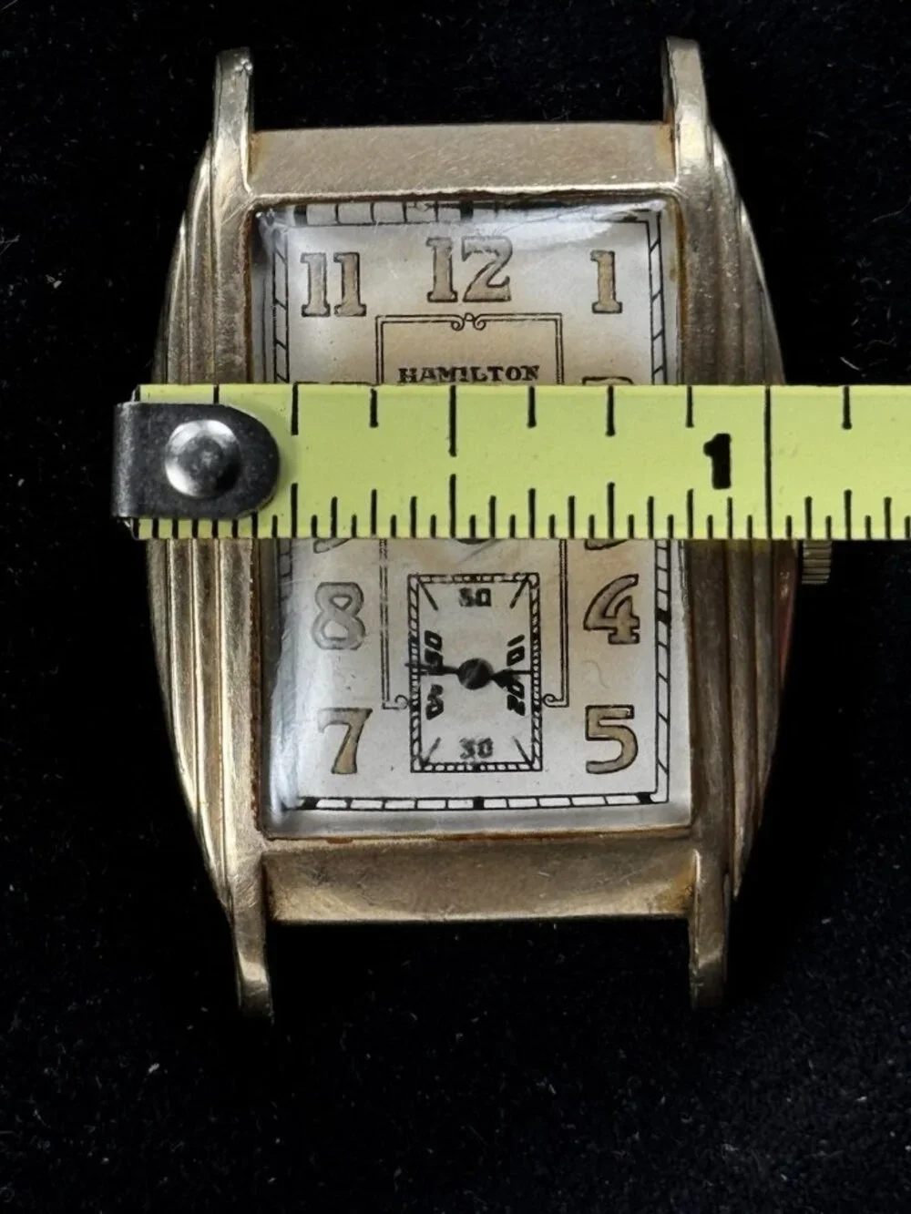 1920s Hamilton 986 17J Art Deco Tank Watch 10K Gold Filled Runs